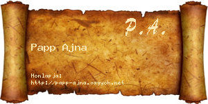 Papp Ajna névjegykártya